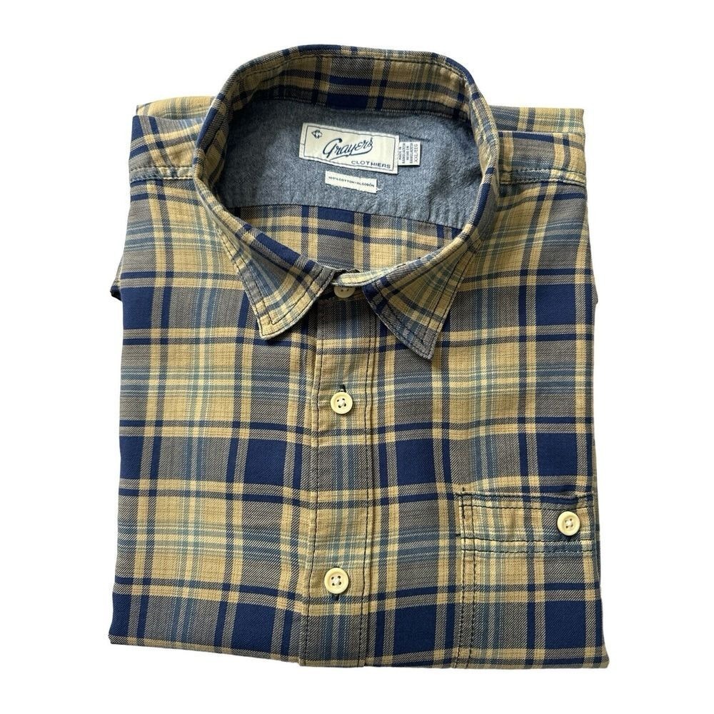 Grayers Men's Plaid Shirt XXL - 100% Cotton, Collared, Short Sleeves, Multicolor - Picture 10 of 11